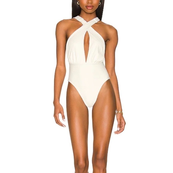 NWT L*SPACE Allegra One Piece Bitsy Ribbed Cream - Picture 1 of 11